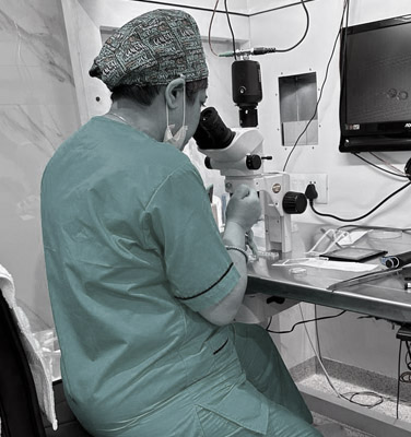 Dr meenu bhanot in her lab